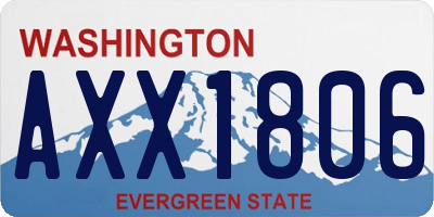 WA license plate AXX1806
