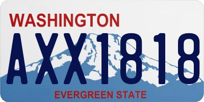 WA license plate AXX1818