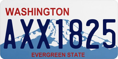 WA license plate AXX1825