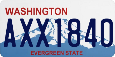 WA license plate AXX1840