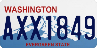 WA license plate AXX1849