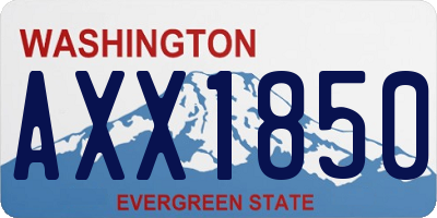 WA license plate AXX1850