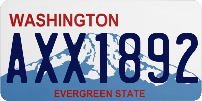 WA license plate AXX1892