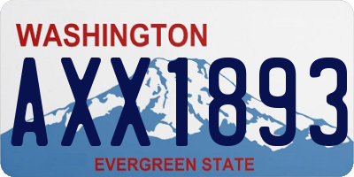 WA license plate AXX1893