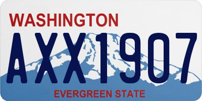 WA license plate AXX1907