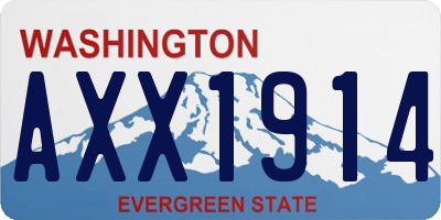 WA license plate AXX1914
