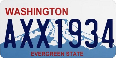 WA license plate AXX1934