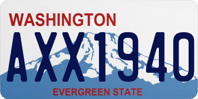 WA license plate AXX1940