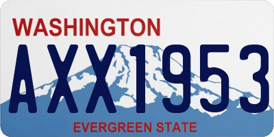 WA license plate AXX1953