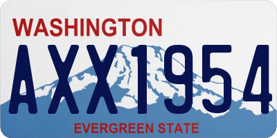 WA license plate AXX1954