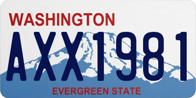 WA license plate AXX1981