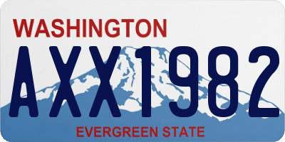 WA license plate AXX1982