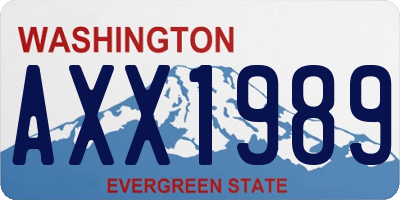 WA license plate AXX1989