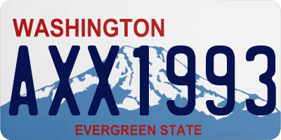 WA license plate AXX1993
