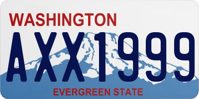 WA license plate AXX1999