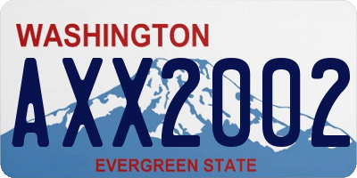 WA license plate AXX2002