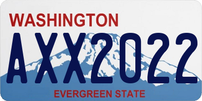 WA license plate AXX2022