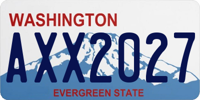 WA license plate AXX2027