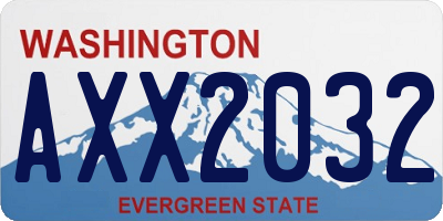 WA license plate AXX2032