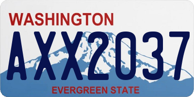 WA license plate AXX2037
