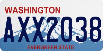 WA license plate AXX2038