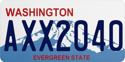 WA license plate AXX2040