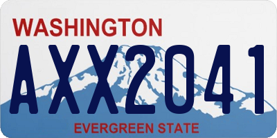 WA license plate AXX2041