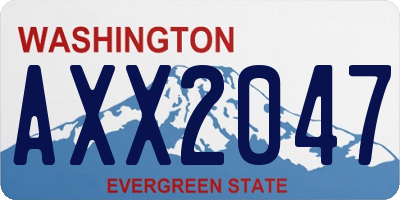 WA license plate AXX2047