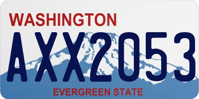 WA license plate AXX2053