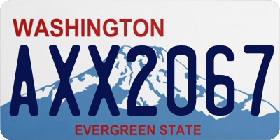 WA license plate AXX2067