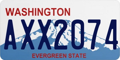 WA license plate AXX2074