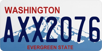 WA license plate AXX2076
