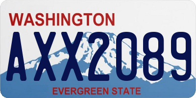 WA license plate AXX2089
