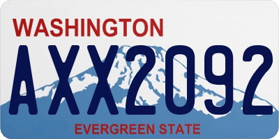 WA license plate AXX2092