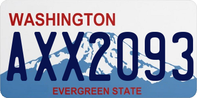 WA license plate AXX2093