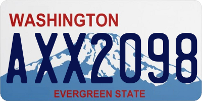 WA license plate AXX2098