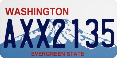 WA license plate AXX2135