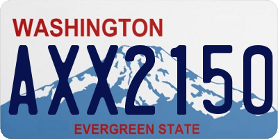 WA license plate AXX2150