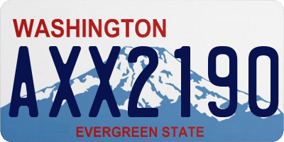WA license plate AXX2190