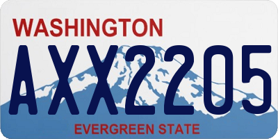 WA license plate AXX2205