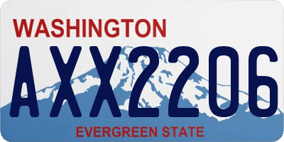 WA license plate AXX2206
