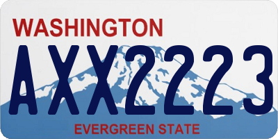 WA license plate AXX2223