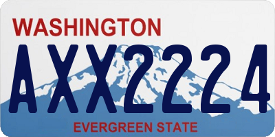 WA license plate AXX2224