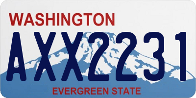 WA license plate AXX2231