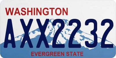 WA license plate AXX2232