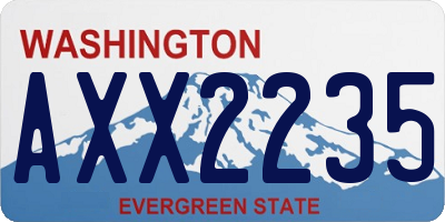 WA license plate AXX2235