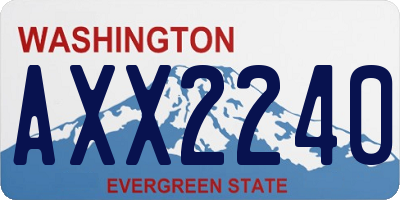 WA license plate AXX2240