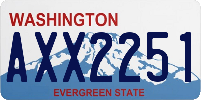 WA license plate AXX2251