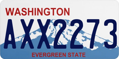 WA license plate AXX2273