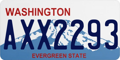 WA license plate AXX2293